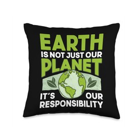 Climate Change Mother Earth Animal Protection Day for Earth Lover Environmentalists Conservationists Throw Pillow, 16x16, Multicolor