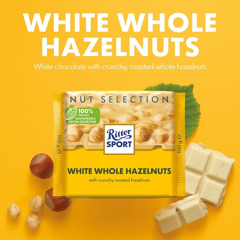 Ritter Sport nut class white Whole Hazelnuts chocolate (10 x