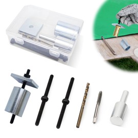 Zylorix Pool Anchor Removal Tool Kit, 9-Piece Rethreading and Removing Brass Pool Cover Anchors Tool Kit, One-Stop Brass Anchor Removal Kit with Storage Box