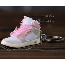 3D Mini Shoe Keychain Novelty Funny Gadget Decoration birthday party gifts , Pink (1 pair of shoes), Mini