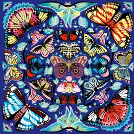 Abrams Kaleido-Butterflies Jigsaw Puzzle, 500 Pieces, 20” x 20” – Ages 8+ – Colorfully Arranged in a Kaleidoscope View Pattern – Fun and Challenging Family Puzzle – Fun Indoor Activity