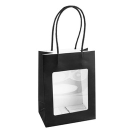 Ideen mit Herz Gift Bags with Foil Window & Handle, 7.5 cm x 12.5 cm, 16.5 cm, Pack of 6, 3 x White and 3 x Black