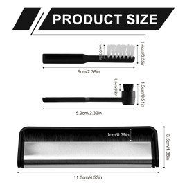 3pcs Record Cleaner Brush and Stylus Cleaning Kit, Vinyl Record Cleaning Brush Stylus Cleaner Carbon Fibre Stylus Brush Anti-Static Turntable Needle Brush for Record Player Stylus Accessories