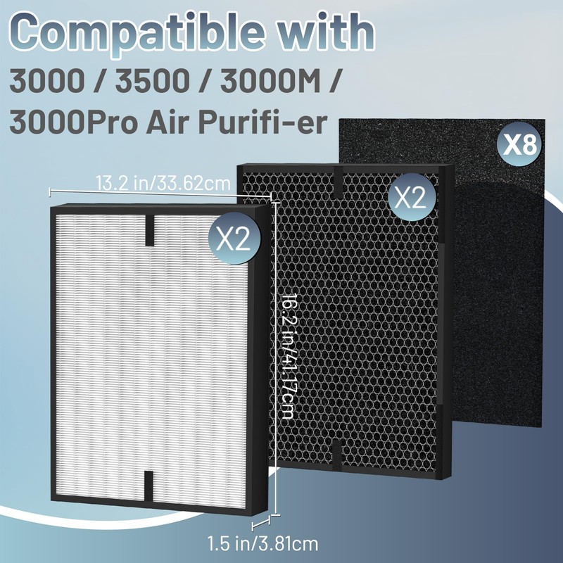 Lwehgl 12 Pack 3000 Replacement Filter Compatible with 3000, 3000M,