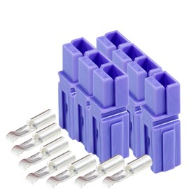 15Amp Anderson Connectors, PP15 to 45, Purple, w/16-20 AWG Heavy Duty Contact 30A, 600V (Pack of 7)