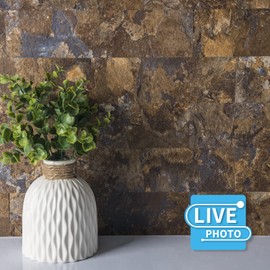 Art3d 102-Piece Peel and Stick Tile Backsplash for Kitchen Bathroom, 3in. × 6in. Stick on Subway Tile Rust Slate