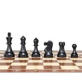 Piezas de ajedrez de plástico DGT de 95 mm / 3,75" de altura del rey - Piezas de ajedrez ponderadas de tamaño estándar para torneo