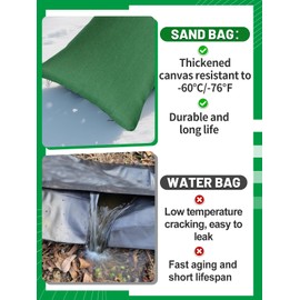 10pcs 4ft No-Leaking Pool Cover Sand Bags - Durable Silicone-Coated Canvas Pool Cover Weights for Winter Inground and Aboveground Swimming Pools