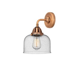 Innovations Large Bell 1 Light 8" Sconce, Antique Copper/Seeded - 288-1W-AC-G74