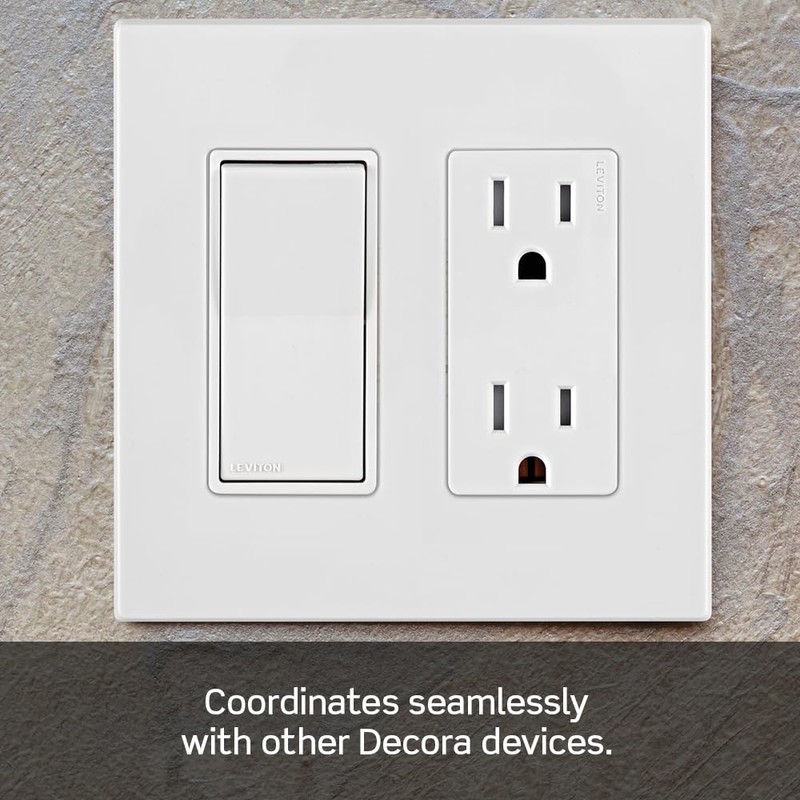 Leviton Lever Edge 15 Amp Tamper-Resistant Duplex Outlet, E5325-SW, White