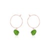 Peridot Raw Nugget Hoop Earrings in 14k Rose Gold Fill