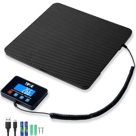 TIPRE Digital Shipping Postal Scale 440lb/0.5oz Accuracy! Lightweight Carbon Fibre Commercial Weight Scale for Package, Small Business, Mail, Warehouse, Home, Luggage, Battery&Charging Cable Included