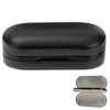 Eyeglass Case, Double Glasses Case Black Leather Eyeglass Box Contact