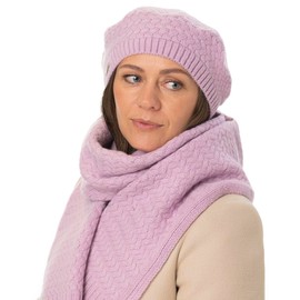 Seeberger Women's Merino Yak Knitted Scarf, pink