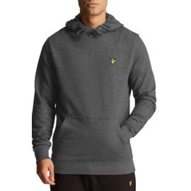 Lyle & Scott Premium hoodie for men - a warm and cuddly men's jumper made from 100% cotton in classic fit, in sizes XS-XXL., 398 Charcoal Marl