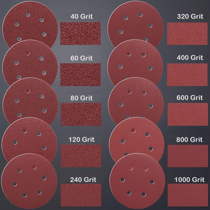 LESNIC 100pcs Sanding Discs, 125mm Sanding Discs Quick Change Discs