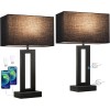 Seealle Nightstand Table Lamps for Bedrooms Set of 2 -
