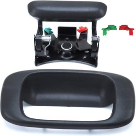 Tailgate Handle Latch and Bezel Trim with 2 Pairs Rod Clips fit for 1999-2007 Chevy Silverado GMC Sierra 1500 2500 3500 | Replaces# 15997911, 15228539, 15228541, 15228540, 77488