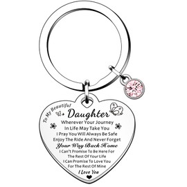 HULALA To My Daughter Gifts From Mum Dad For Birthday Christmas Graduation Lovely Heart I Love You Daughter Keychain Present