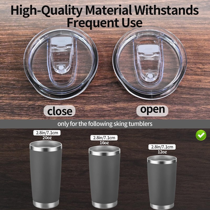 20oz Splash-Proof Silicone Travel Mug Lid - Slim Replacement Cover