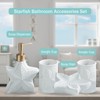 Bathroom Accessories Set, 4 Pcs Beach Starfish Ensemble Sets Ceramic