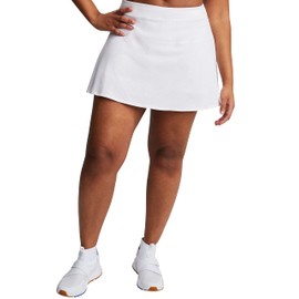 Champion Women's, Moisture-Wicking, City Sport Flounce Skort with Built-in Shorts, 3", White, Small