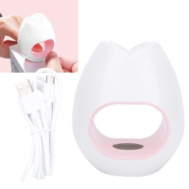 Lámpara de Uñas LED UV, Mini Luz de Terapia de Luz para Uñas, Luz Solar USB, para Esmalte de Uñas en Gel, Manicura, Accesorios para Herramientas de Decoración de Uñas (modelo de Botón)(blanco)