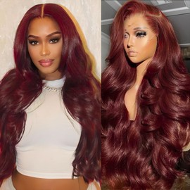 Ruaswey 200 Density Reddish Brown HD Lace Front Wigs Human Hair Pre Plucked Body Wave Wig Brown 13x4 Lace Frontal Wigs Human Hair Color Real Hair Wigs 22 Inch