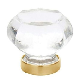 Emtek 86011US4 Old Town Clear 1-1/4" Cabinet Knob Satin Brass Finish