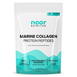 Marine Collagen Peptides Powder - 320g for Hair, Skin, and Nails - Pure Type 1 Hydrolysed Collagen Protein Supplement (Fish) for Women and Men – 32 Servings, Unflavoured, Gluten-Free, Zero Fillers