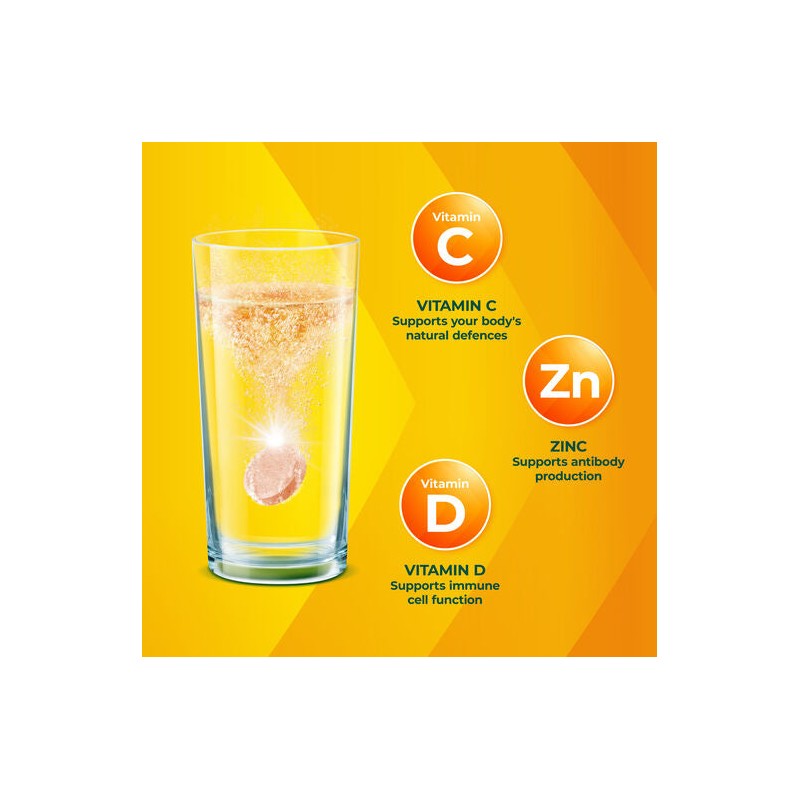 Berocca Immune Daily Defence Vitamin C, D and Zinc, Orange