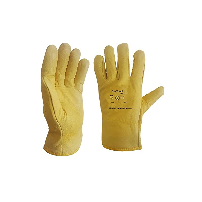 A406 3 PAIRS Driver Gloves Fleece Cotton Lined Leather Lorry