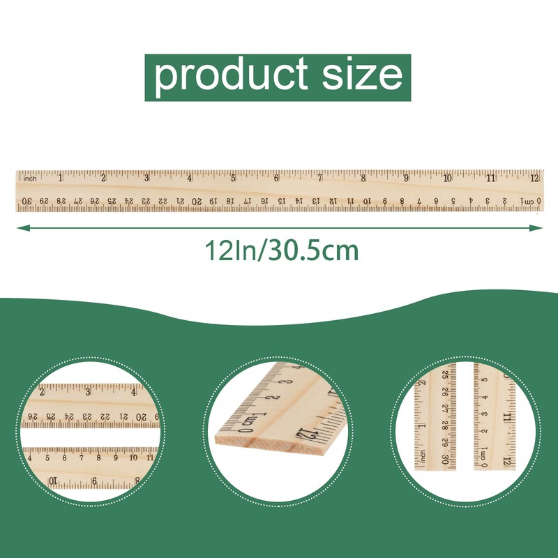 WUWEOT 72 Pack Wooden Ruler, 12 Inch Rulers Bulk, Office