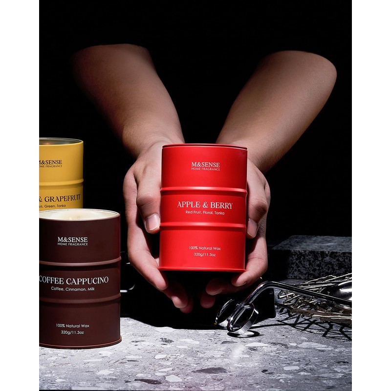 M&SENSE Hillside Windflowers Soy Scented Candles, Natural Organic Clean Burning