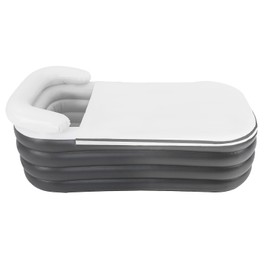 Inflatable Bathtub 6ft Adult Bath Freestanding Inflatable Bathtub 4-Layer Foldable Blow Up Bath Tub w/Electric Air Pump for Soaking Tub, SPA,Ice Bath,Supports Up to 220 LBS (Grey)