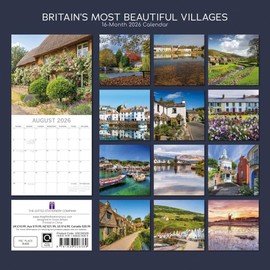 Gifted Stationery Co, Britains Most Beautiful Villages 2026 Wall Calendar, 12'' X 12'', 16-Month Calendar with Stapled Binding
