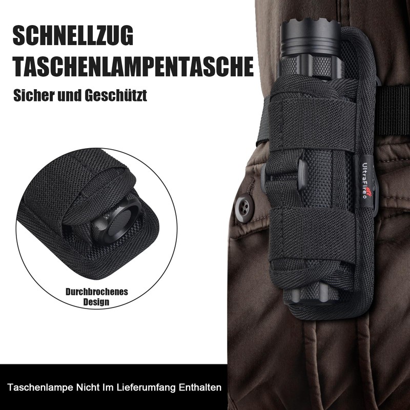 UltraFire Torch, Torch Holder, Elastic Nylon Holster with 360 Degree