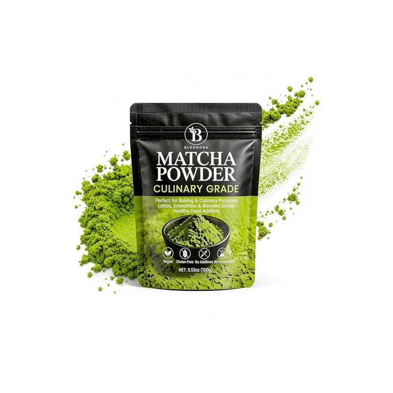 Bloomora Culinary Matcha Powder - Natural Green Tea for Beverages
