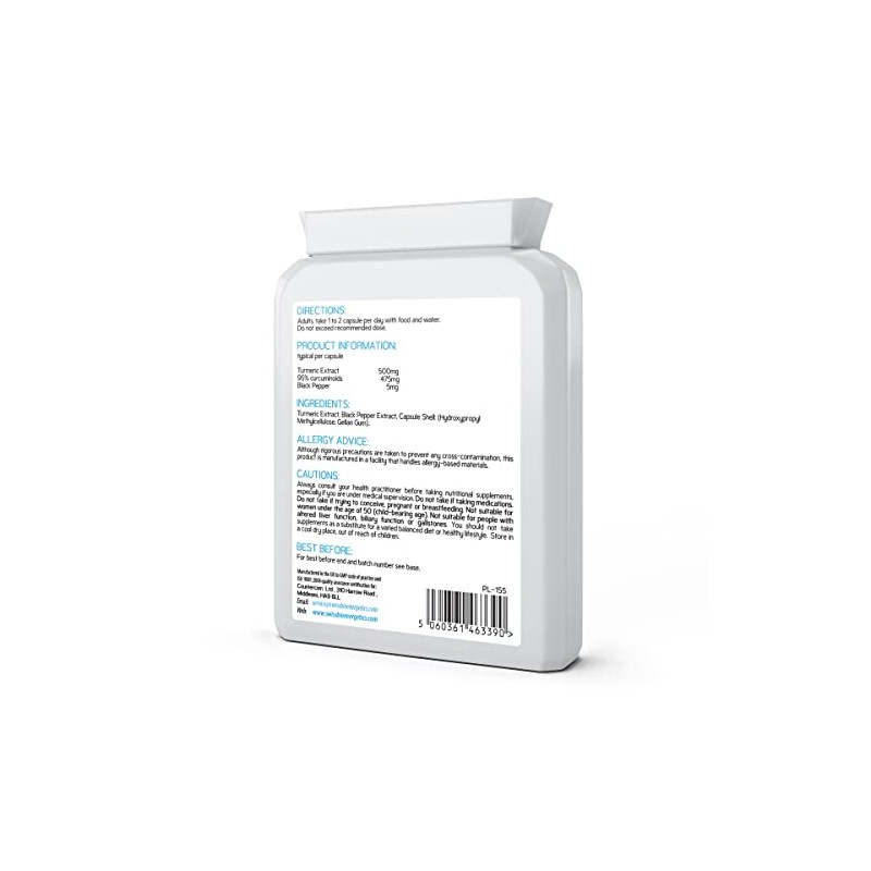 Premium Curcumin 95% with Black Pepper Extract 500mg - 60