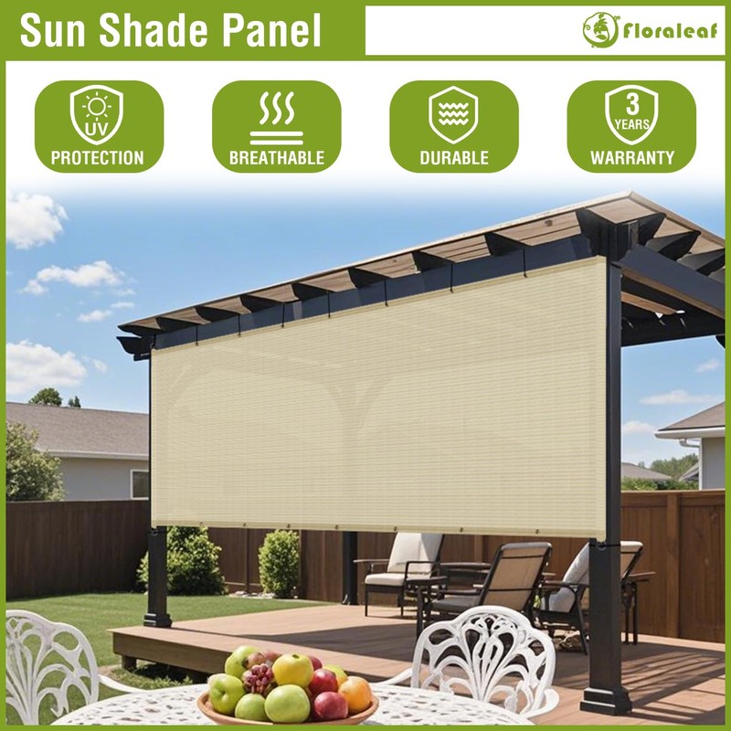 FLORALEAF 8'×12' Pergola Shade Cover Universal Replacement Canopy for Outdoor
