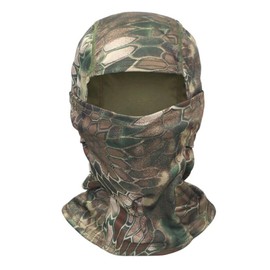 QMFIVE Balaclava Camo Ninja Hood Tactical Full Face Mask Head Wrap Face Neckerchief Men and Women Multi-purpose Outdoor Hiking Cycling Climbing (Ctype-MR)