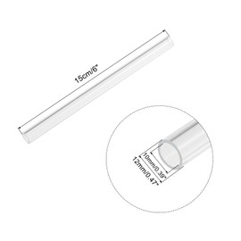 sourcing map Pack of 4 PVC transparent tubes, inner diameter 10 mm, diameter 12 mm, length 150 mm, acrylic plastic tube for lamp making, floor lamps, furniture
