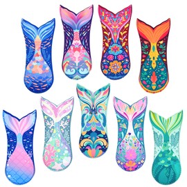9-Pack Mermaid Tail Popsicle Sleeves 3 mm Reusable Neoprene Ice Pop Holders Mermaid Ice Pop Sleeves Freeze Pop Holders