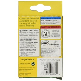 Crayola Chalk, Assorted Colors, 12 Sticks Per Box