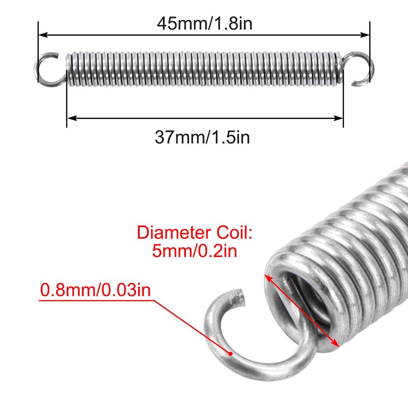 GUNGY Tension Springs with Hooks Stainless Steel Tension Spring 45