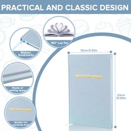 Notewells Elegant Hard Cover Recipe Journal – Blank Recipe Book for Personal Culinary Creations – Perfect Cookbook for Organizing and Writing Your Own Recipes (Blue)