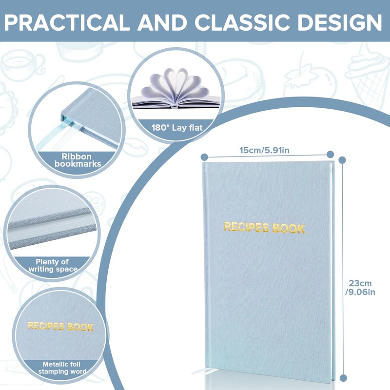 Notewells Elegant Hard Cover Recipe Journal – Blank Recipe Book