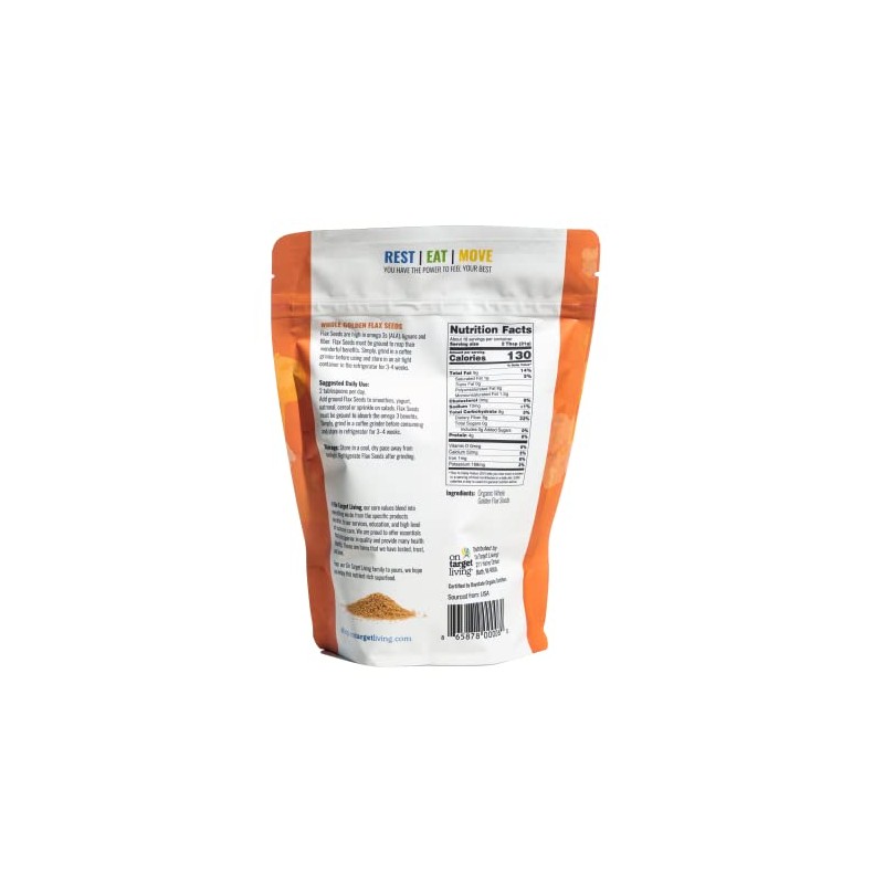 On Target Living Organic Golden Flax Seeds 13 oz