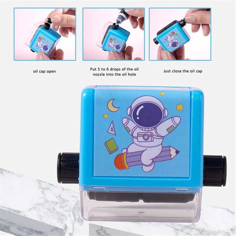 DWFEYOI Maths Stamp Roller, Pack of 4 Roller Digital Teaching