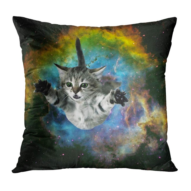 ArtSocket Set of 4 Throw Pillow Covers Green Memes Galaxy